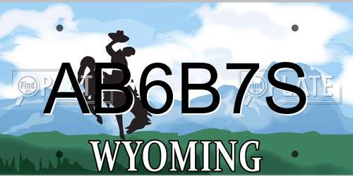 AB6B7S Wyoming License Plate