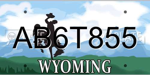 AB6T855 Wyoming License Plate