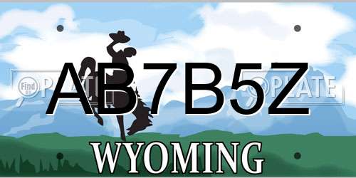 AB7B5Z Wyoming License Plate