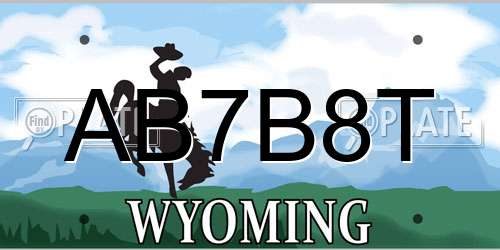AB7B8T Wyoming License Plate