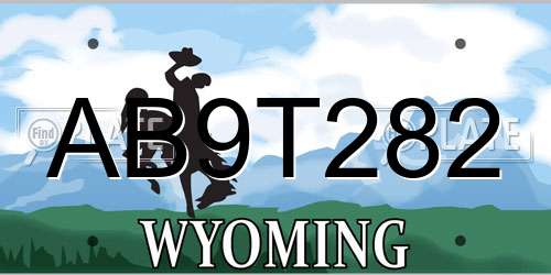 AB9T282 Wyoming License Plate