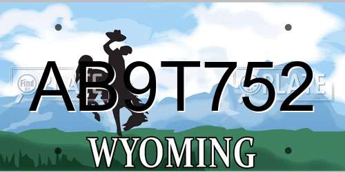 AB9T752 Wyoming License Plate