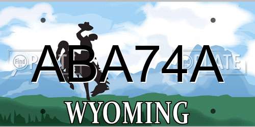 ABA74A Wyoming License Plate