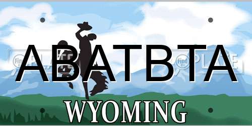 ABATBTA Wyoming License Plate