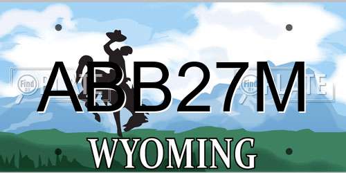 ABB27M Wyoming License Plate