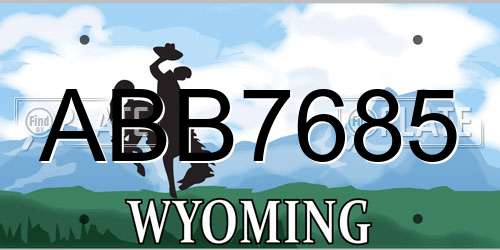 ABB7685 Wyoming License Plate