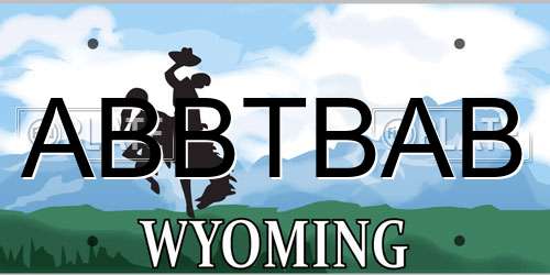 ABBTBAB Wyoming License Plate