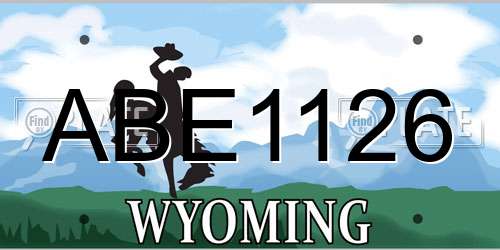 ABE1126 Wyoming License Plate