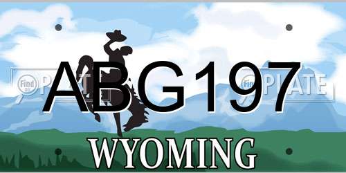 ABG197 Wyoming License Plate