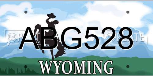 ABG528 Wyoming License Plate