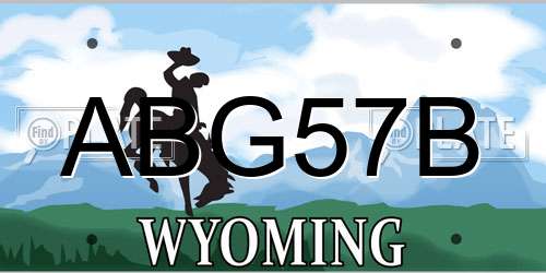 ABG57B Wyoming License Plate