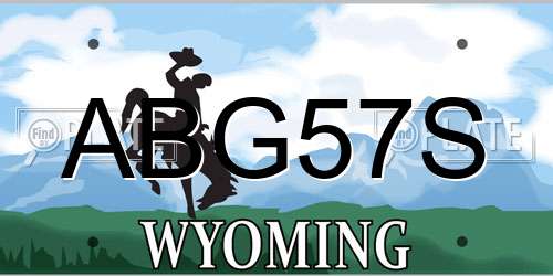 ABG57S Wyoming License Plate