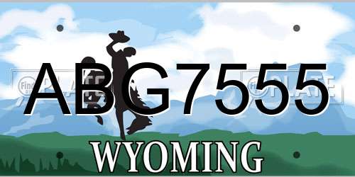 ABG7555 Wyoming License Plate