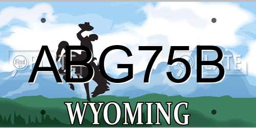 ABG75B Wyoming License Plate