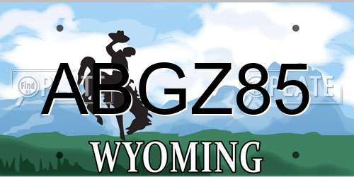 ABGZ85 Wyoming License Plate