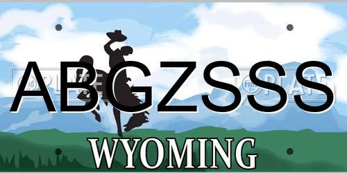 ABGZSSS Wyoming License Plate