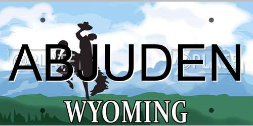ABJUDEN Wyoming License Plate
