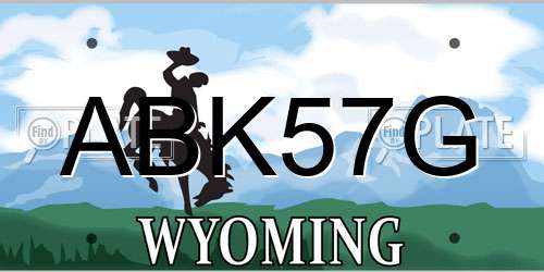 ABK57G Wyoming License Plate