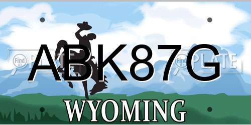 ABK87G Wyoming License Plate
