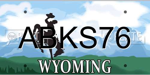 ABKS76 Wyoming License Plate
