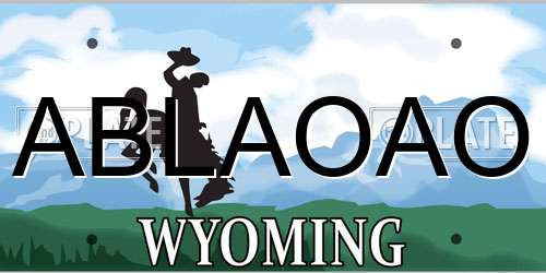 ABLAOAO Wyoming License Plate