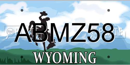 ABMZ58 Wyoming License Plate