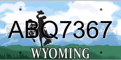 ABQ7367 Wyoming License Plate