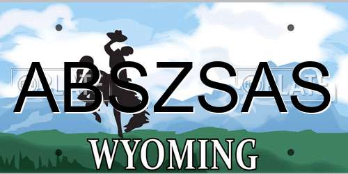 ABSZSAS Wyoming License Plate