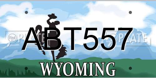 ABT557 Wyoming License Plate