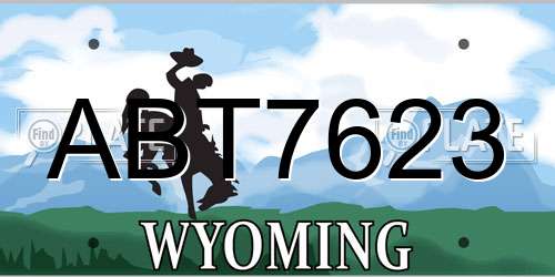 ABT7623 Wyoming License Plate