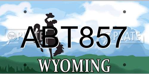 ABT857 Wyoming License Plate