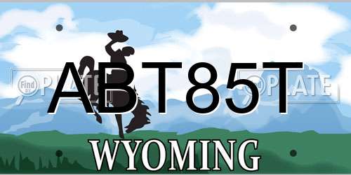 ABT85T Wyoming License Plate