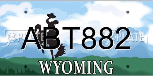 ABT882 Wyoming License Plate