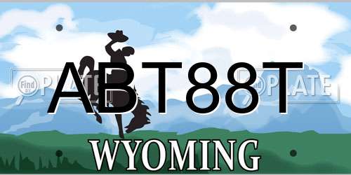 ABT88T Wyoming License Plate