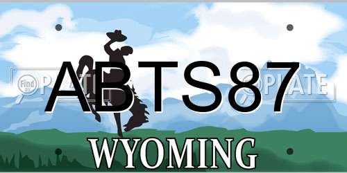 ABTS87 Wyoming License Plate