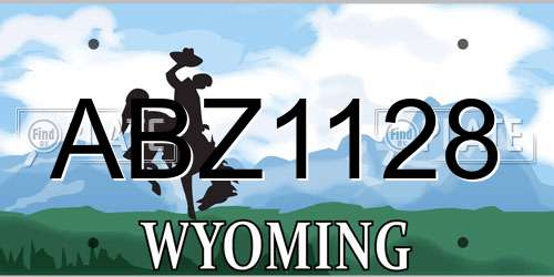 ABZ1128 Wyoming License Plate