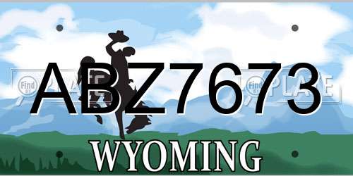 ABZ7673 Wyoming License Plate