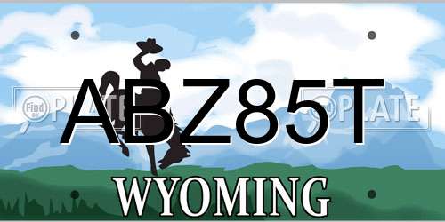 ABZ85T Wyoming License Plate