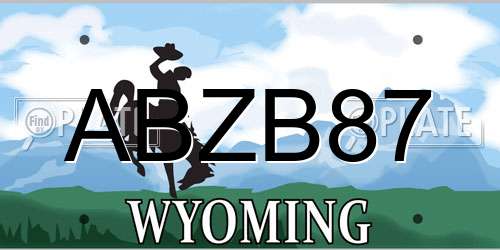 ABZB87 Wyoming License Plate