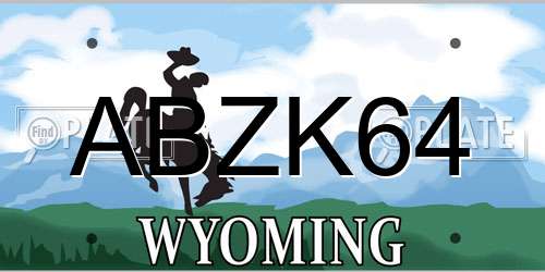 ABZK64 Wyoming License Plate