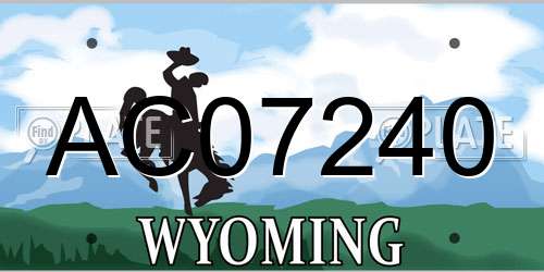AC07240 Wyoming License Plate