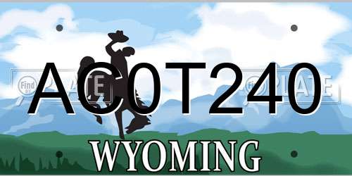 AC0T240 Wyoming License Plate
