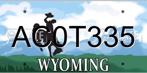 AC0T335 Wyoming License Plate