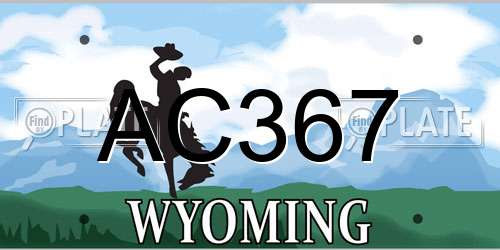 AC367 Wyoming License Plate