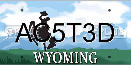 AC5T3D Wyoming License Plate