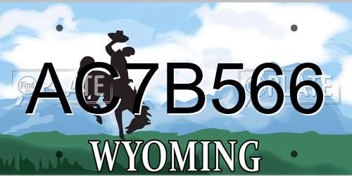 AC7B566 Wyoming License Plate