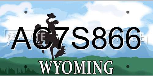 AC7S866 Wyoming License Plate