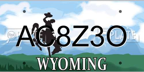 AC8Z3O Wyoming License Plate