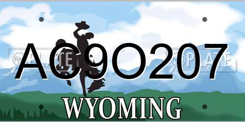 AC9O207 Wyoming License Plate