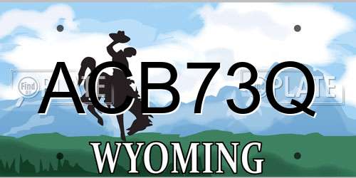 ACB73Q Wyoming License Plate